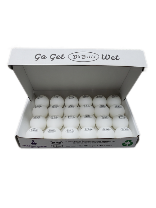 D's Balls® Box of Beer/Ping Pong Balls (12 pairs) "D's Balls® Get Wet"